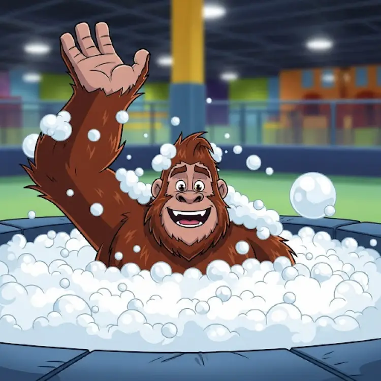 Kids playing in a Bigfoot foam party in West Michigan