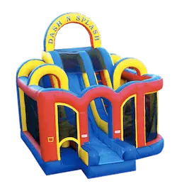 Dash N' Splash inflatable water slide and obstacle course combo, also delivered to Hastings, MI